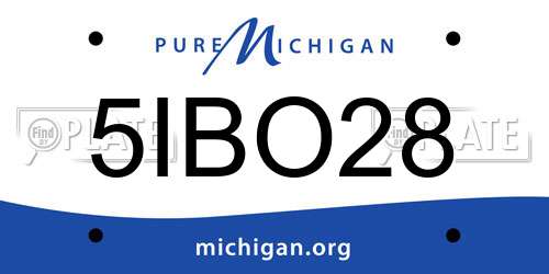 5IBO28 Michigan License Plate