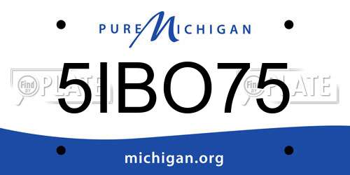 5IBO75 Michigan License Plate