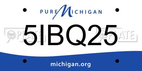 5IBQ25 Michigan License Plate
