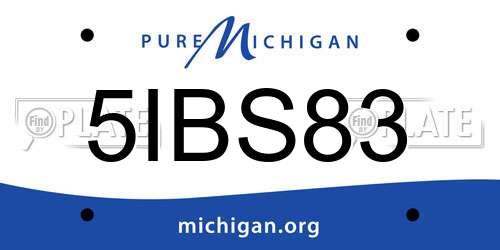 5IBS83 Michigan License Plate