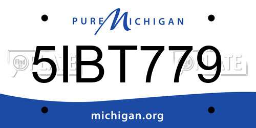 5IBT779 Michigan License Plate
