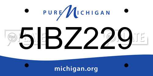 5IBZ229 Michigan License Plate