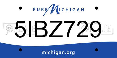 5IBZ729 Michigan License Plate