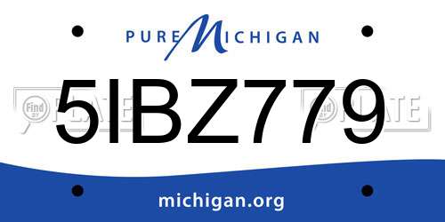 5IBZ779 Michigan License Plate