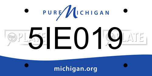 5IE019 Michigan License Plate