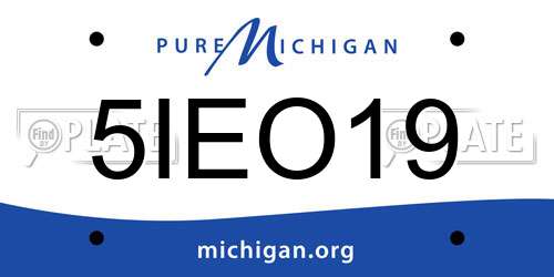 5IEO19 Michigan License Plate
