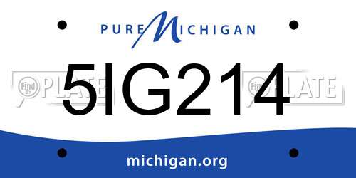 5IG214 Michigan License Plate