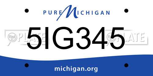 5IG345 Michigan License Plate