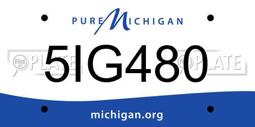 5IG480 Michigan License Plate