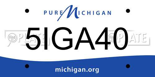 5IGA40 Michigan License Plate