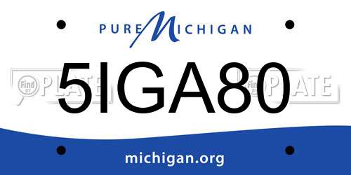 5IGA80 Michigan License Plate