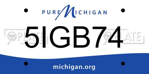 5IGB74 Michigan License Plate