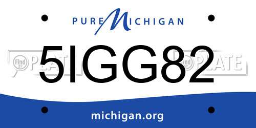 5IGG82 Michigan License Plate