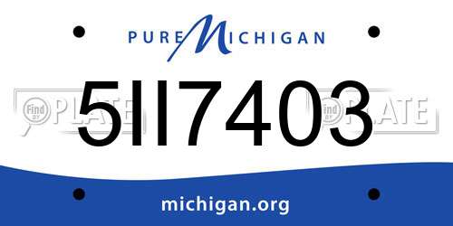 5II7403 Michigan License Plate