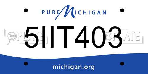 5IIT403 Michigan License Plate
