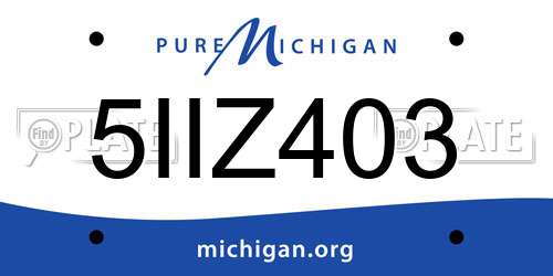 5IIZ403 Michigan License Plate