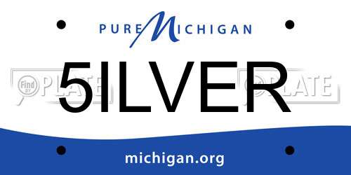 5ILVER Michigan License Plate
