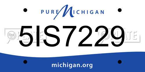 5IS7229 Michigan License Plate