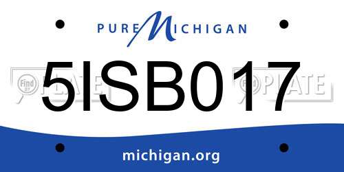 5ISB017 Michigan License Plate