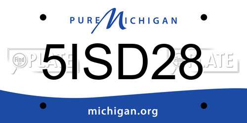5ISD28 Michigan License Plate