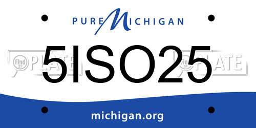 5ISO25 Michigan License Plate