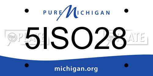 5ISO28 Michigan License Plate