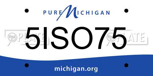 5ISO75 Michigan License Plate