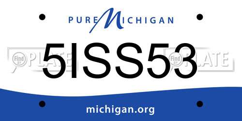5ISS53 Michigan License Plate