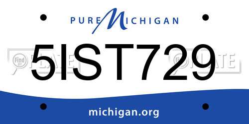 5IST729 Michigan License Plate