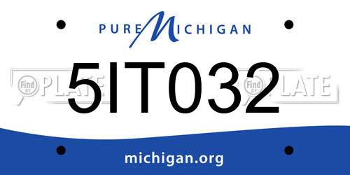 5IT032 Michigan License Plate