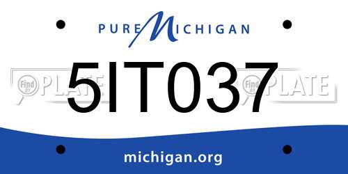 5IT037 Michigan License Plate