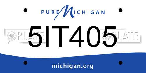 5IT405 Michigan License Plate