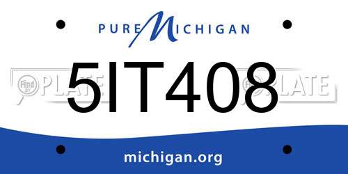 5IT408 Michigan License Plate
