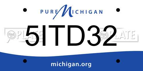5ITD32 Michigan License Plate