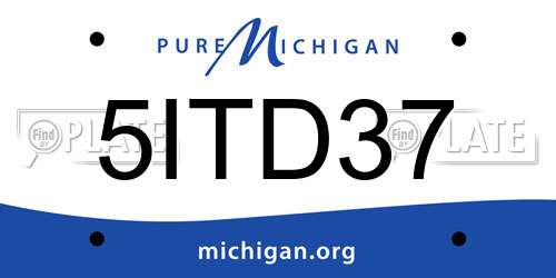 5ITD37 Michigan License Plate