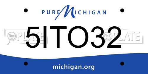 5ITO32 Michigan License Plate
