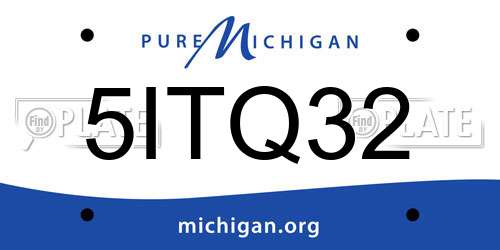 5ITQ32 Michigan License Plate
