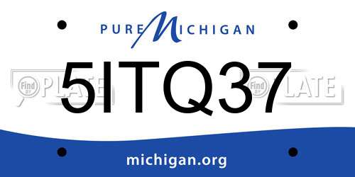 5ITQ37 Michigan License Plate