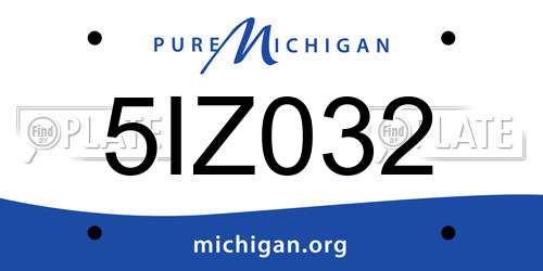 5IZ032 Michigan License Plate
