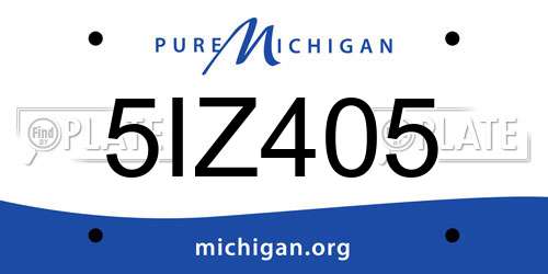 5IZ405 Michigan License Plate