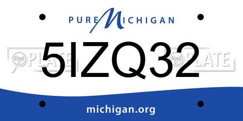5IZQ32 Michigan License Plate