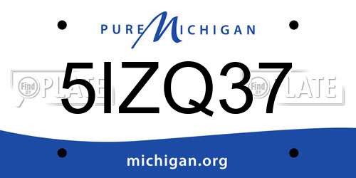 5IZQ37 Michigan License Plate