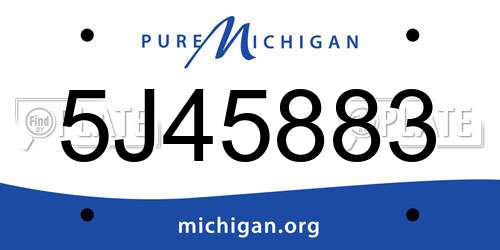 5J45883 Michigan License Plate