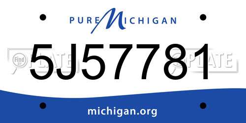 5J57781 Michigan License Plate