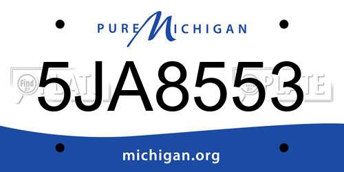 5JA8553 Michigan License Plate