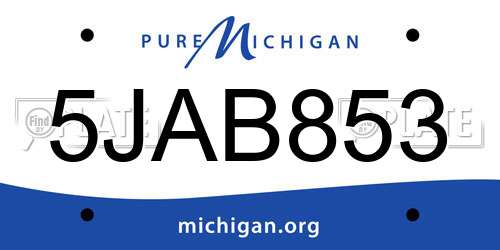 5JAB853 Michigan License Plate