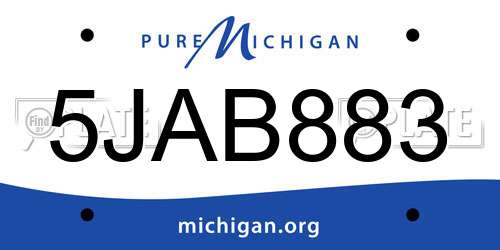 5JAB883 Michigan License Plate