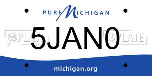 5JAN0 Michigan License Plate
