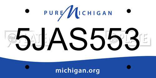 5JAS553 Michigan License Plate