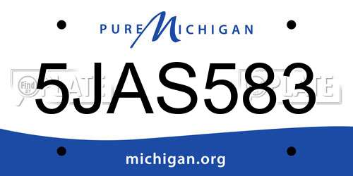 5JAS583 Michigan License Plate